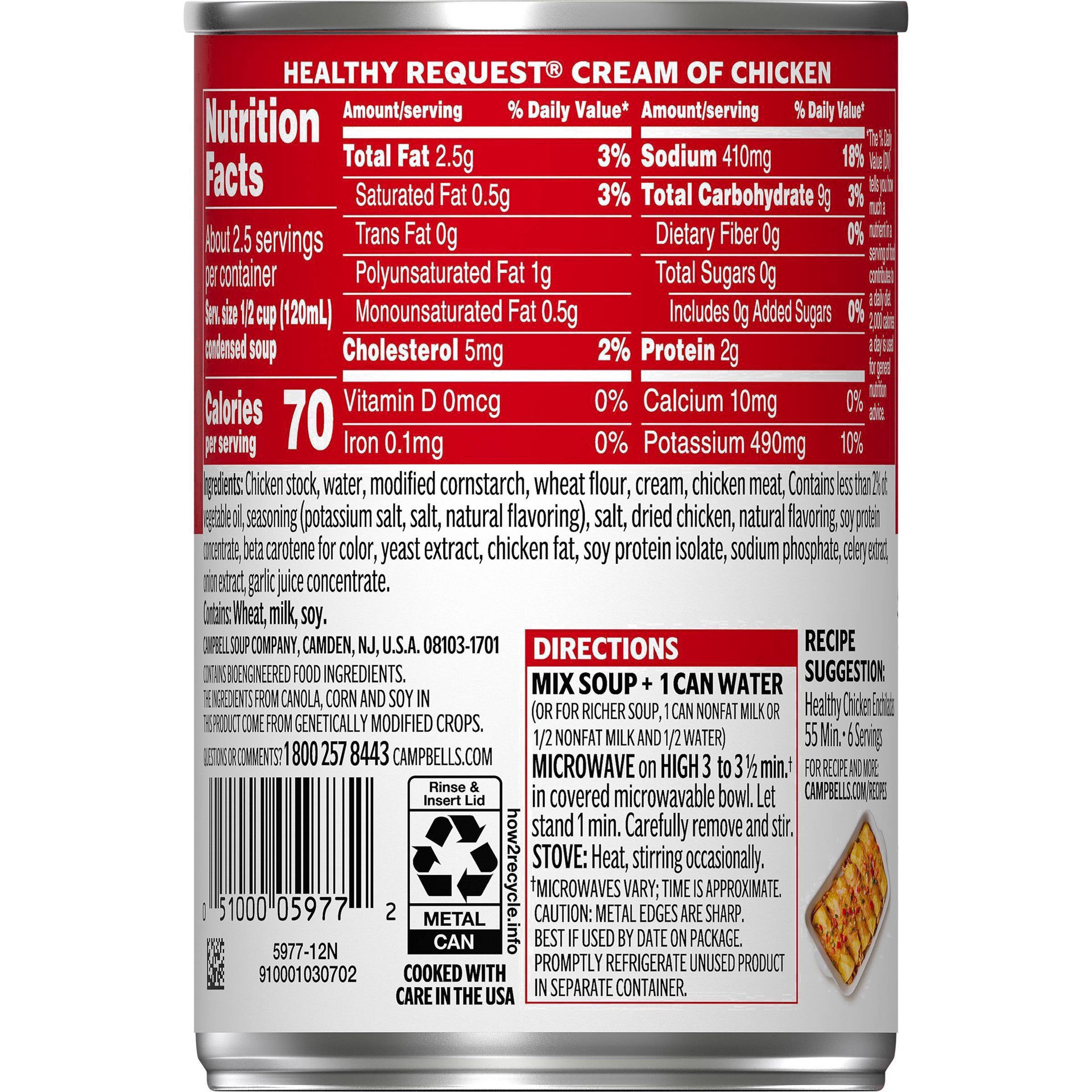 slide 59 of 100, Campbell's Condensed Heart Healthy Cream of Chicken Soup, 10.5 oz Can, 10.5 oz