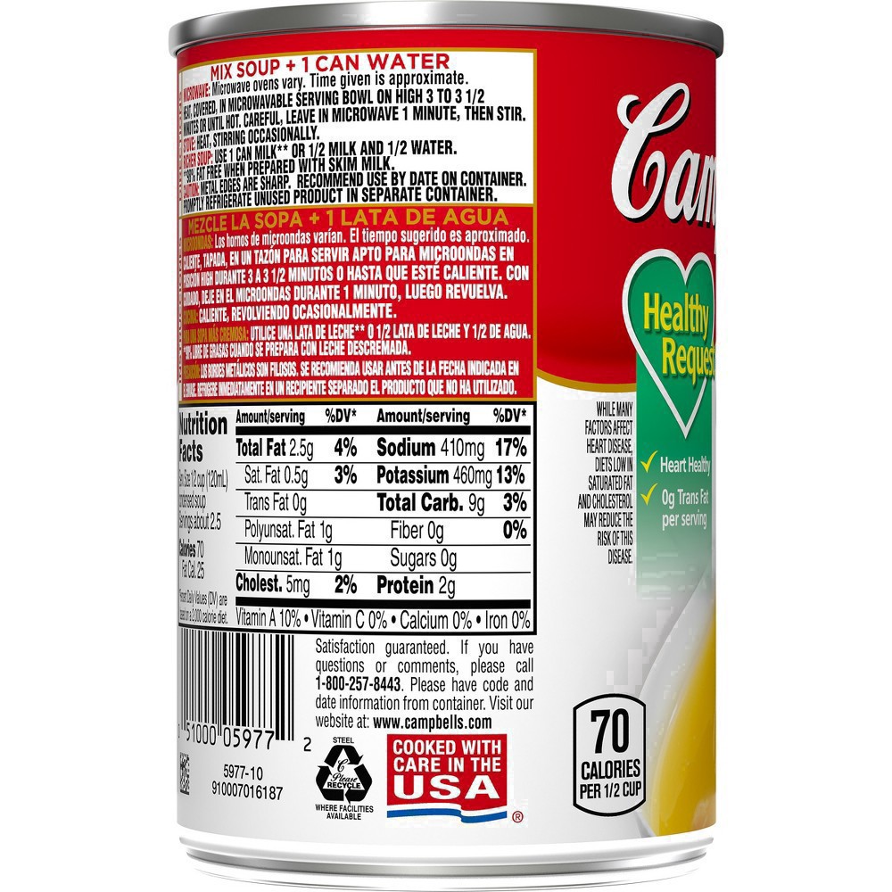 slide 5 of 100, Campbell's Condensed Heart Healthy Cream of Chicken Soup, 10.5 oz Can, 10.5 oz
