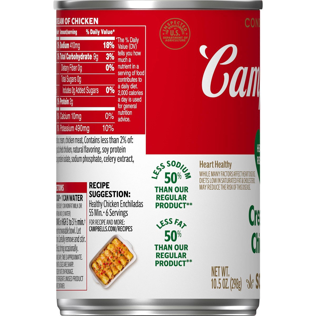 slide 53 of 100, Campbell's Condensed Heart Healthy Cream of Chicken Soup, 10.5 oz Can, 10.5 oz
