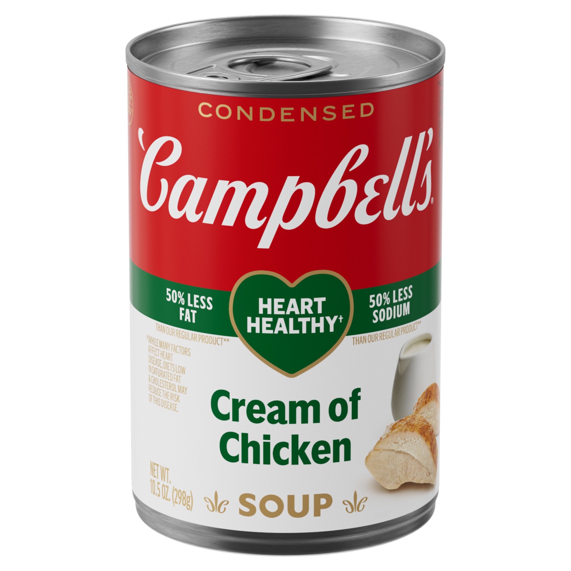 slide 1 of 100, Campbell's Condensed Heart Healthy Cream of Chicken Soup, 10.5 oz Can, 10.5 oz