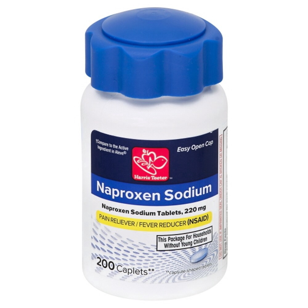 slide 1 of 1, Harris Teeter Naproxen Sodium Capsule-Shaped Tablets, 200 ct