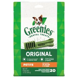 GREENIES Original Petite Natural Dental Care Dog Treats, 12 oz. Pack (20 Treats)