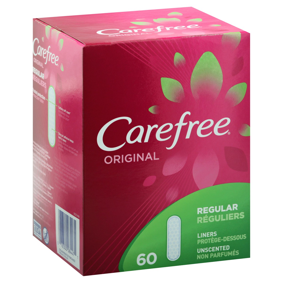 slide 2 of 11, CAREFREE Original Pantiliners Regular Unscented 60 count, 60 ct