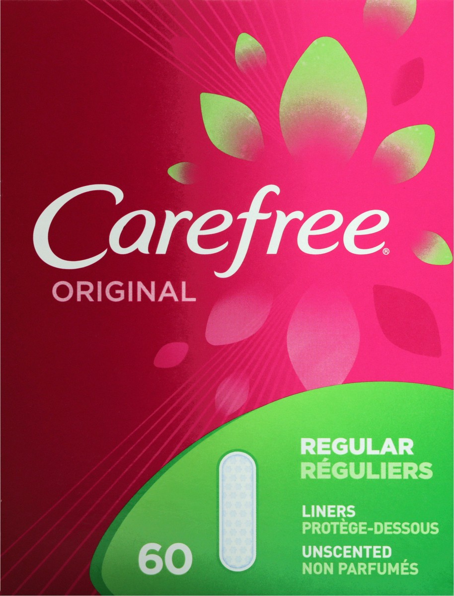 slide 4 of 11, CAREFREE Original Pantiliners Regular Unscented 60 count, 60 ct