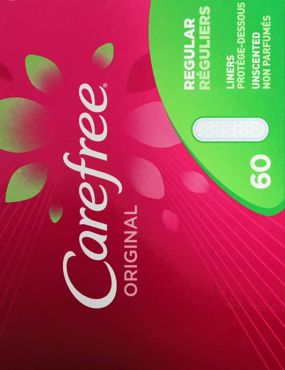 slide 8 of 11, CAREFREE Original Pantiliners Regular Unscented 60 count, 60 ct