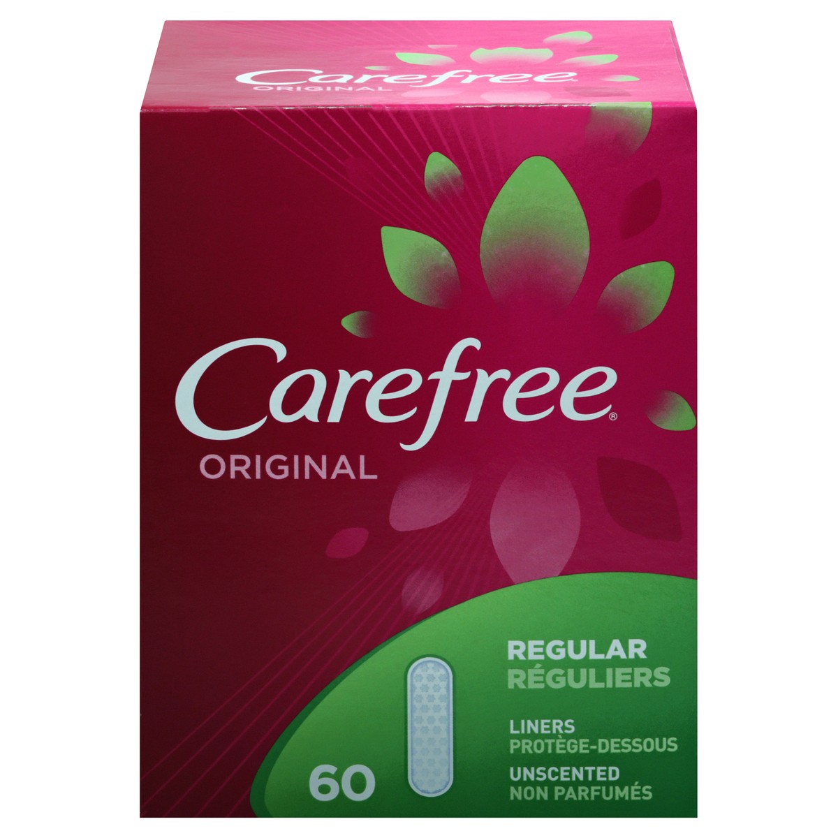 slide 1 of 11, CAREFREE Original Pantiliners Regular Unscented 60 count, 60 ct