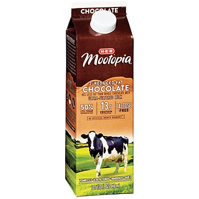 slide 1 of 1, H-E-B MooTopia Reduced Fat 2% Milkfat Chocolate Milk, 1 qt