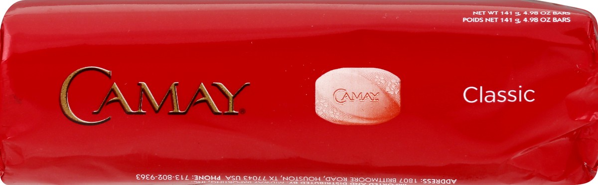 slide 4 of 9, Camay Clasico Bar Soap con Esencia de Rosas, 141 g