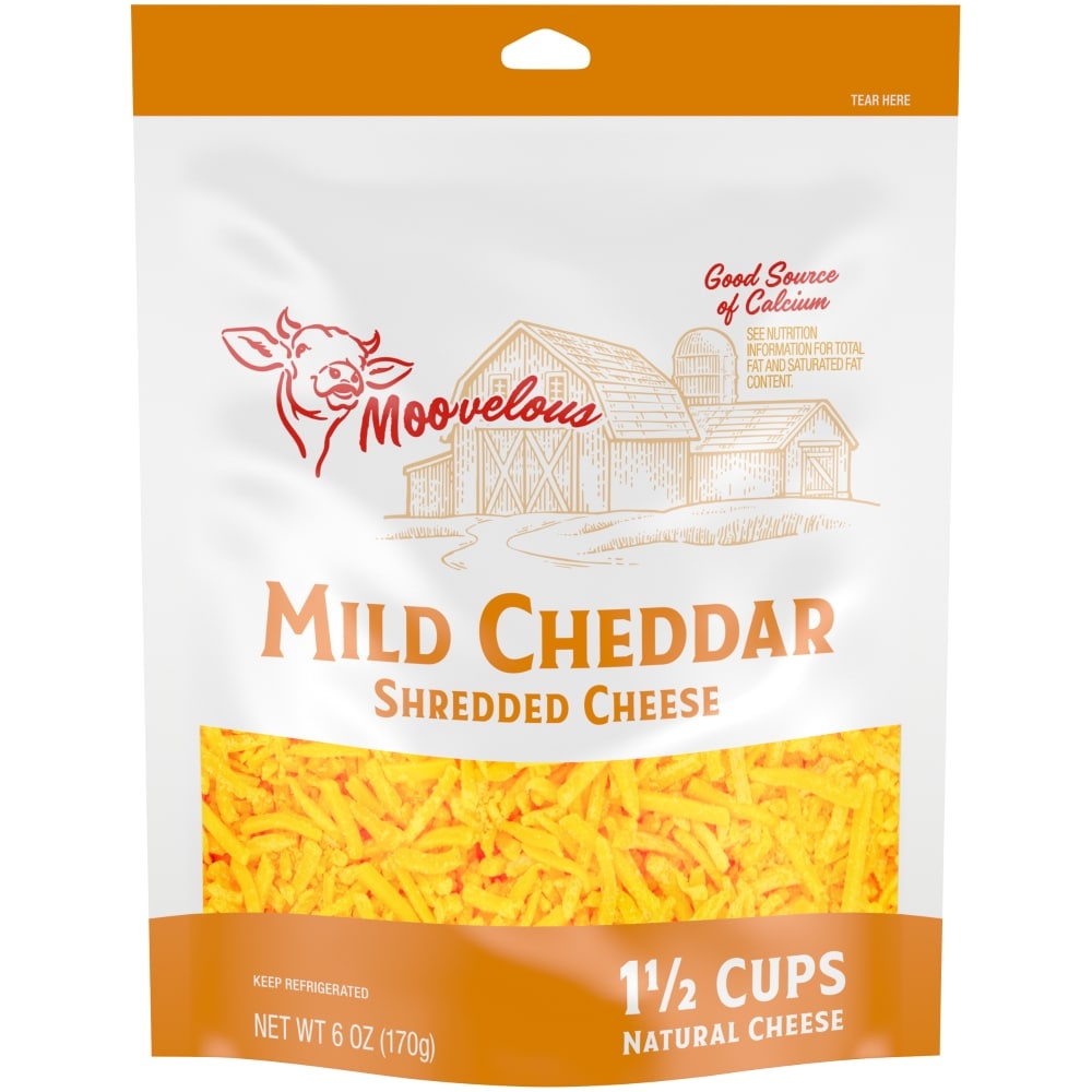 slide 1 of 1, Moovelous Mild Shredded Cheese, 6 oz