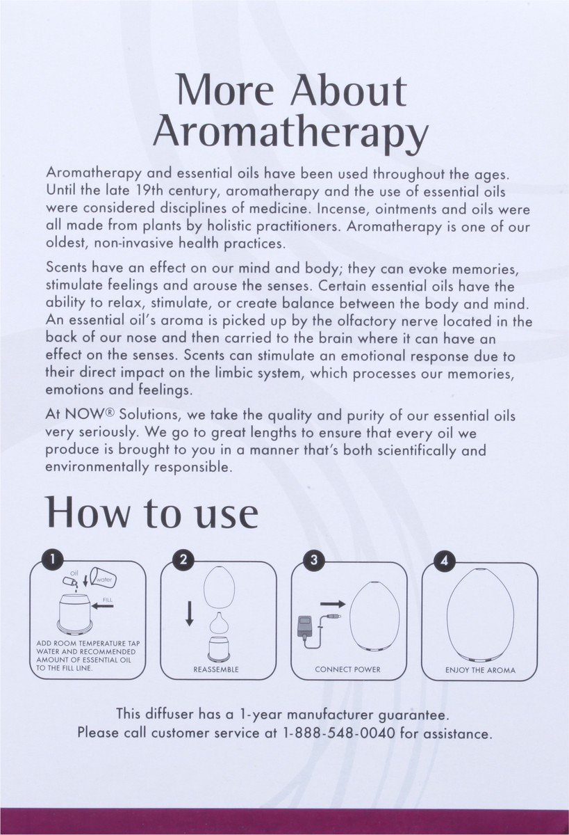 slide 4 of 9, NOW Ultrasonic Glass Swirl USB Oil Diffuser, 1 ct