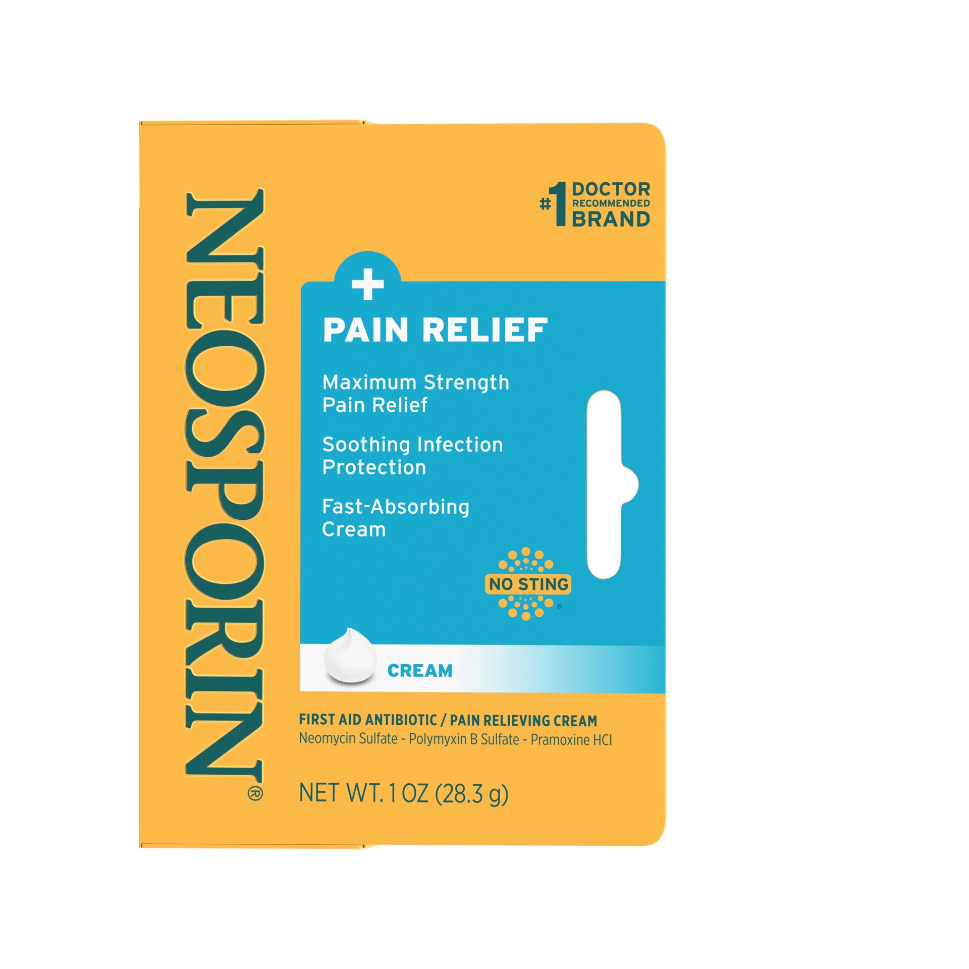 slide 1 of 9, Neosporin Plus Pain Relief Maximum Strength First aid Antibiotic Cream - 1oz, 1 oz