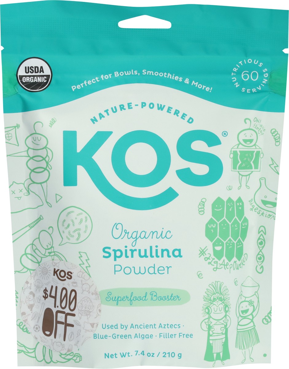 slide 11 of 12, KOS Organic Spirulina Powder 7.4 oz, 7.4 oz