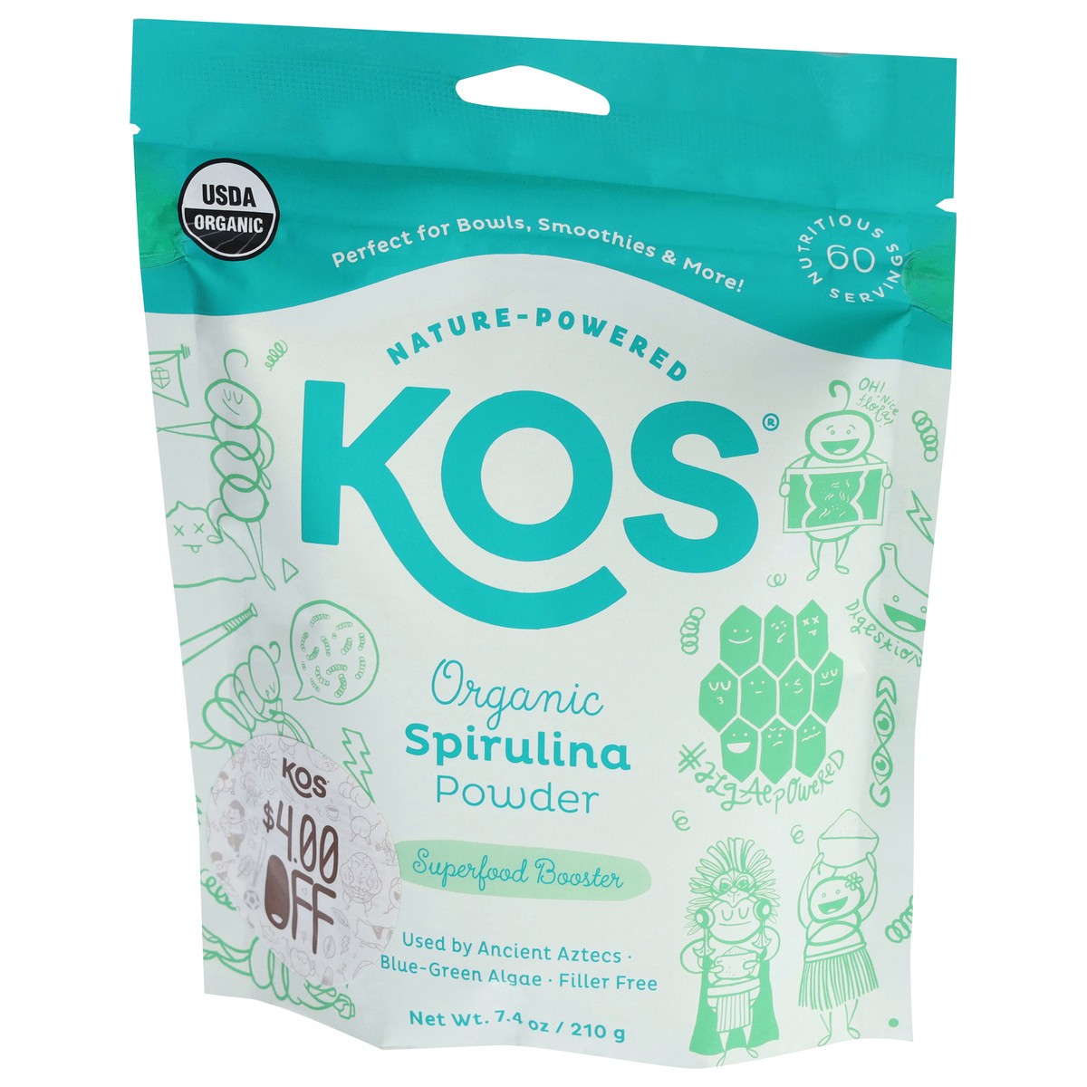 slide 5 of 12, KOS Organic Spirulina Powder 7.4 oz, 7.4 oz