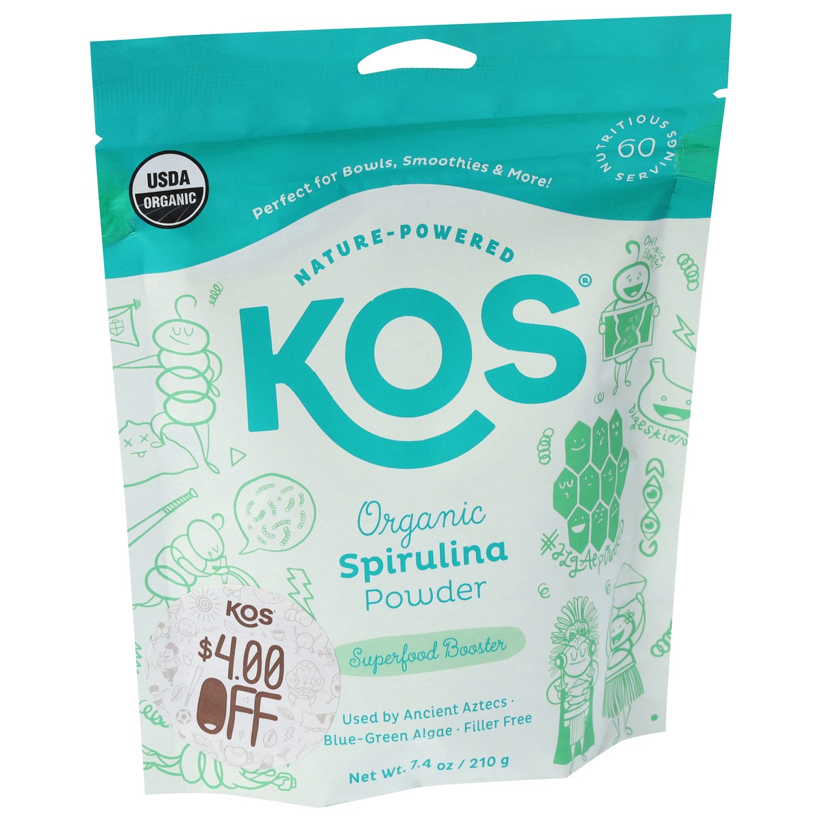 slide 9 of 12, KOS Organic Spirulina Powder 7.4 oz, 7.4 oz