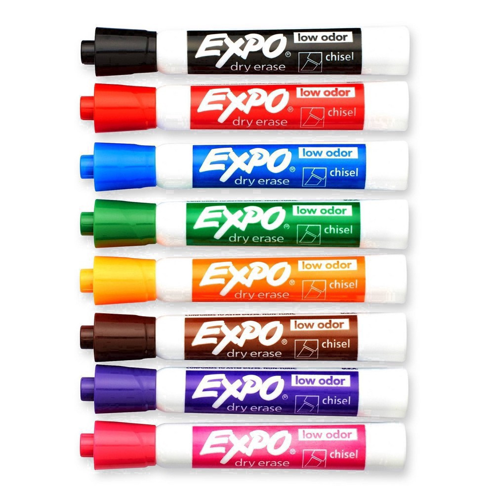 slide 34 of 65, Expo Dry Erase Marker, Chisel Tip - Multicolor, 8 ct
