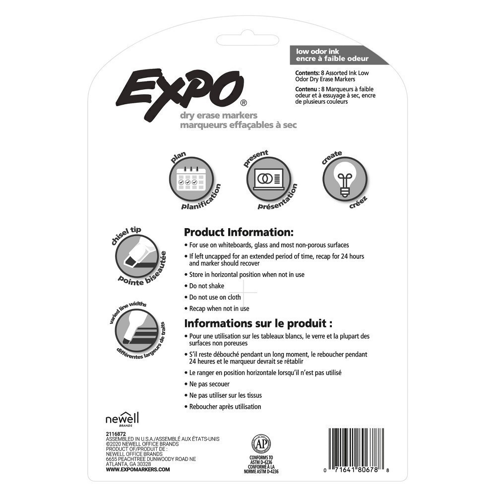 slide 6 of 65, Expo Dry Erase Marker, Chisel Tip - Multicolor, 8 ct