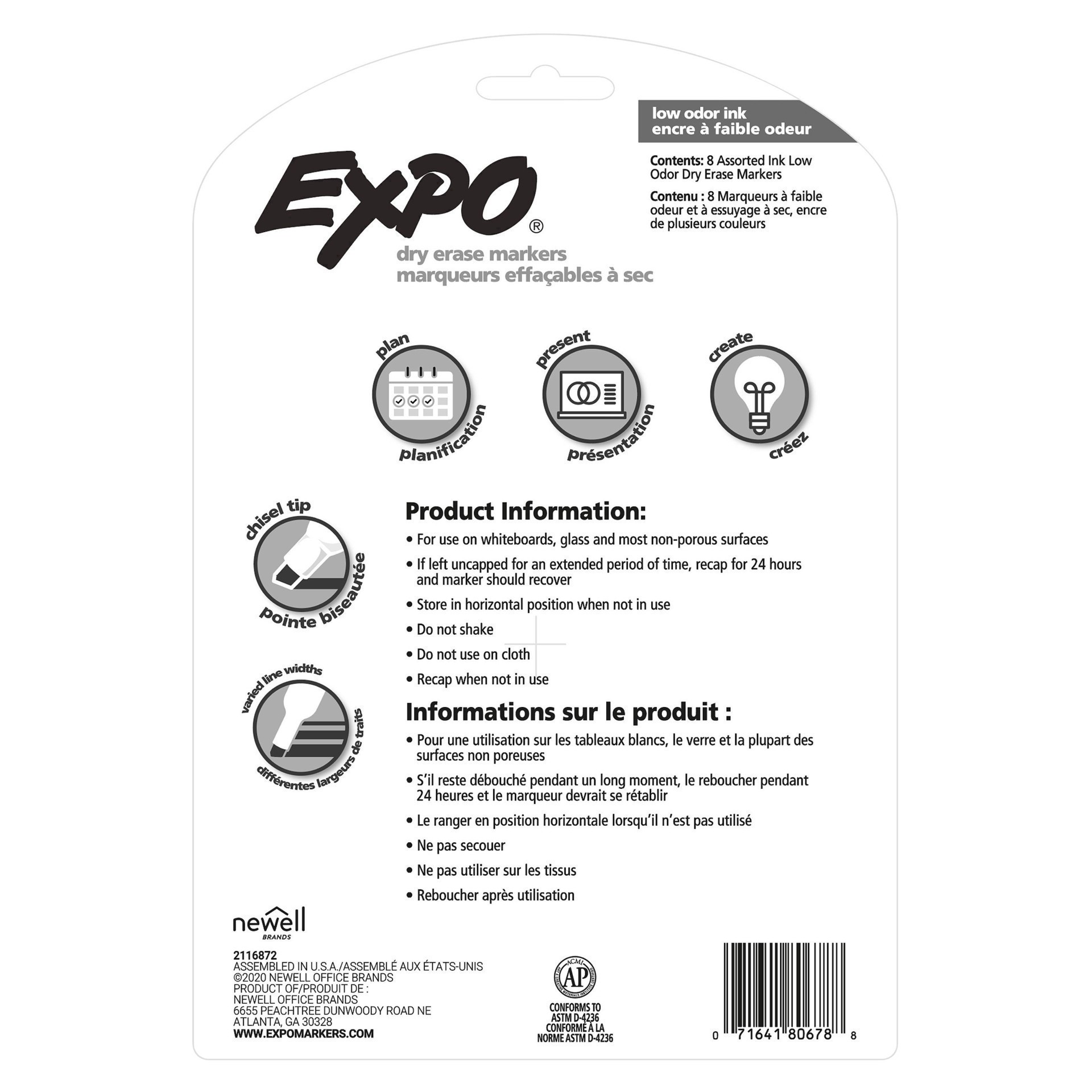 slide 50 of 65, Expo Dry Erase Marker, Chisel Tip - Multicolor, 8 ct