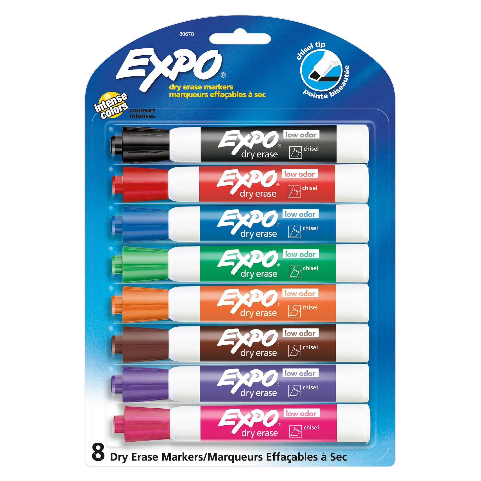 slide 1 of 65, Expo Dry Erase Marker, Chisel Tip - Multicolor, 8 ct