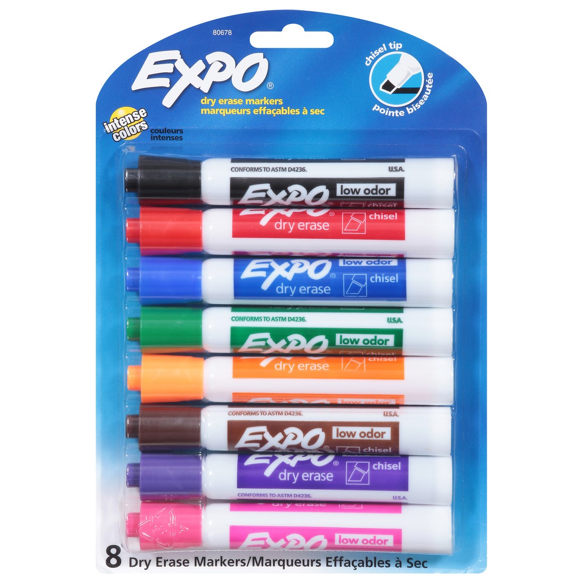 slide 1 of 65, Expo Dry Erase Marker, Chisel Tip - Multicolor, 8 ct