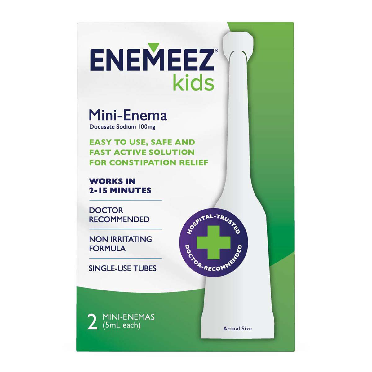 slide 1 of 1, ENEMEEZ Kids Mini-Enema Docusate Sodium 100 mg, 2 ct