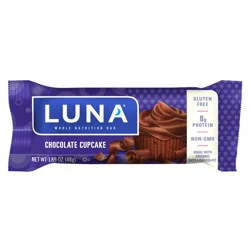 LUNA Bar - Chocolate Cupcake Flavor - Snack Bars - Non-GMO - Gluten-Free Protein Bars - Made with Organic Oats (1 Count)