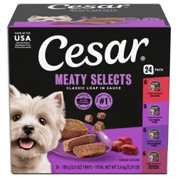 Cesar Classic Loaf in Sauce Meaty Selects Canine Cuisine 24 - 3.5 oz Trays