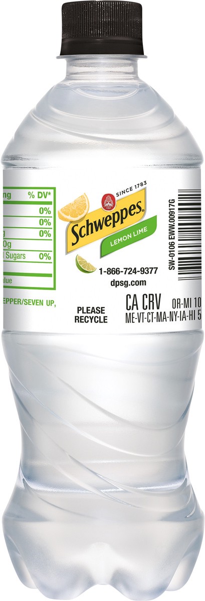 slide 9 of 9, Schweppes Lemon Lime Sparkling Water Beverage, 20 fl oz bottle, 20 fl oz