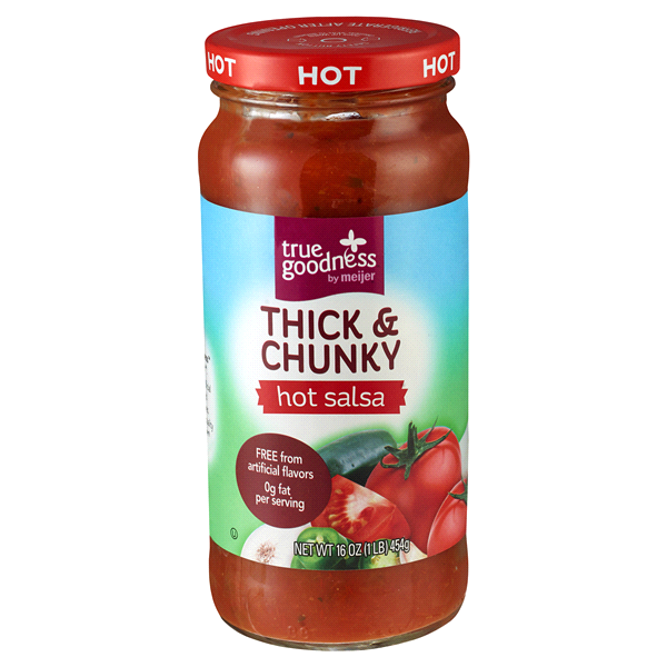 slide 1 of 1, True Goodness Thick & Chunky Hot Salsa, 16 oz