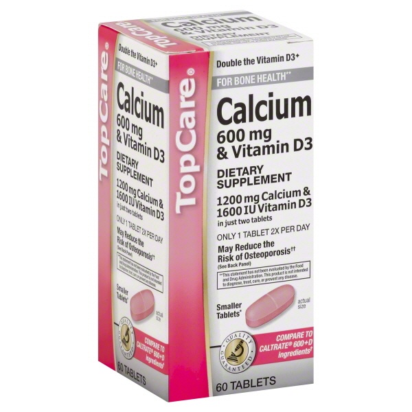 slide 1 of 1, TopCare Calcium With Vitamin D3, 60 ct