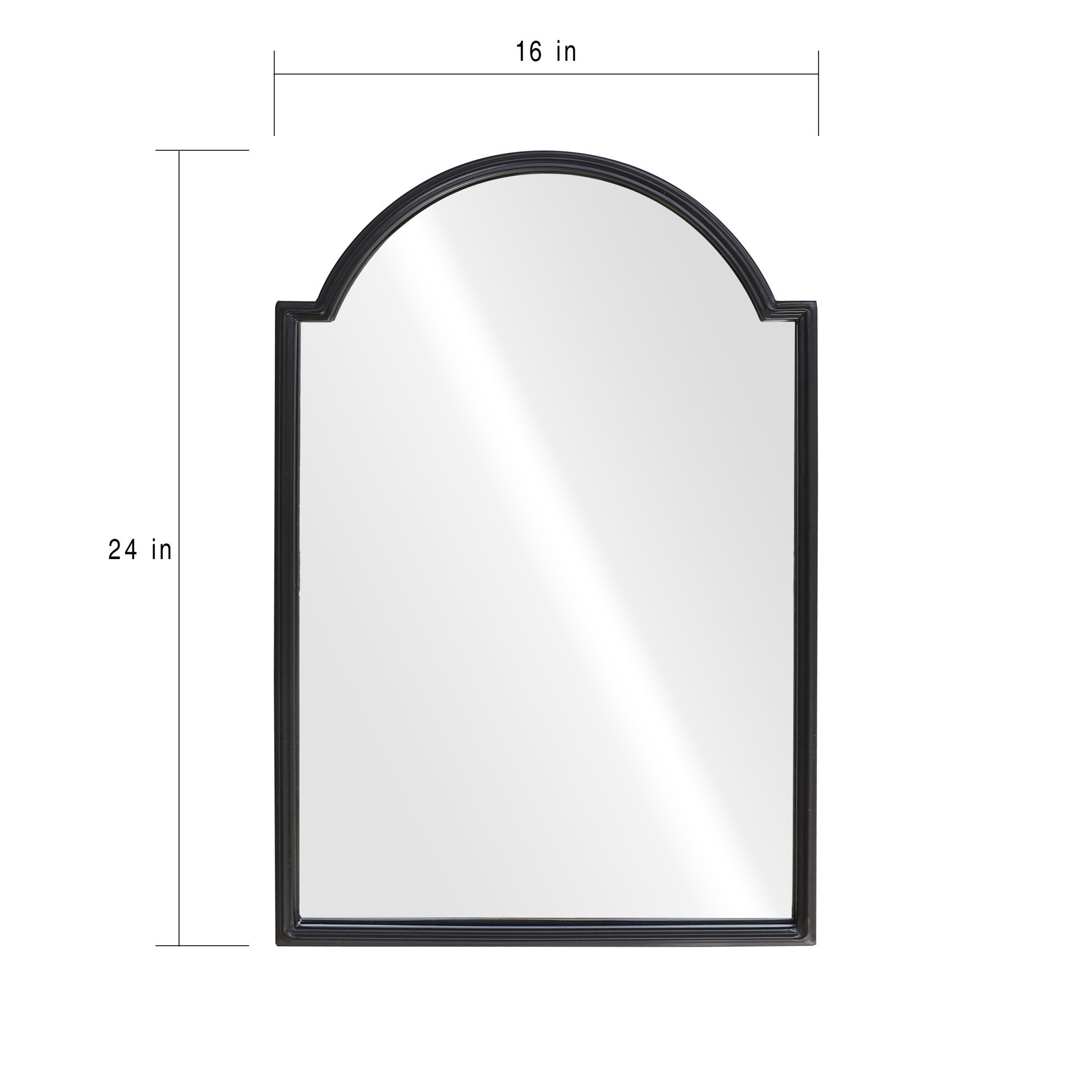 slide 2 of 6, 16" X 24" Scalloped Arch Wall Mirror In Black Metal Frame By Ashland, 16 in x 24 in