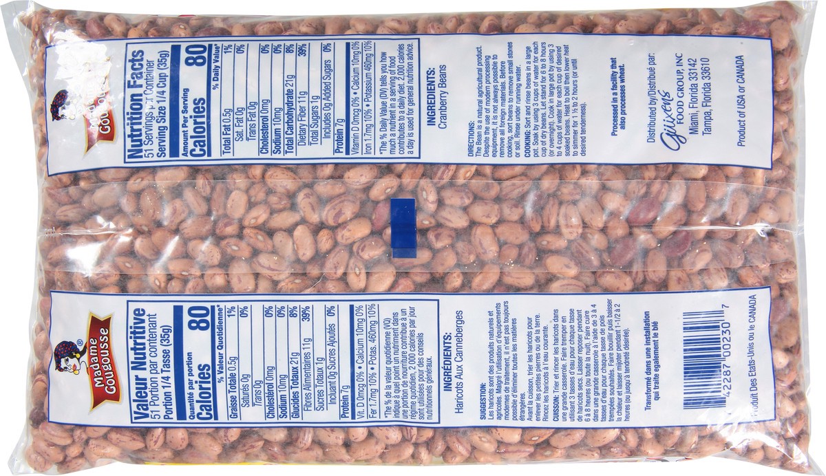 slide 10 of 11, Madame Gougousse Cranberry Beans/Habichuelas Romanas, 4 lb