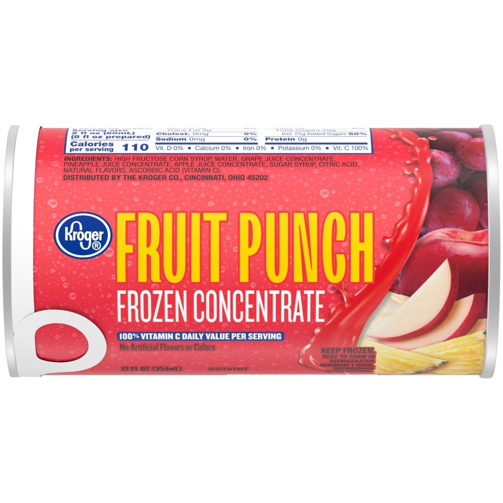 slide 2 of 3, Kroger Frozen Fruit Punch Concentrate, 12 fl oz