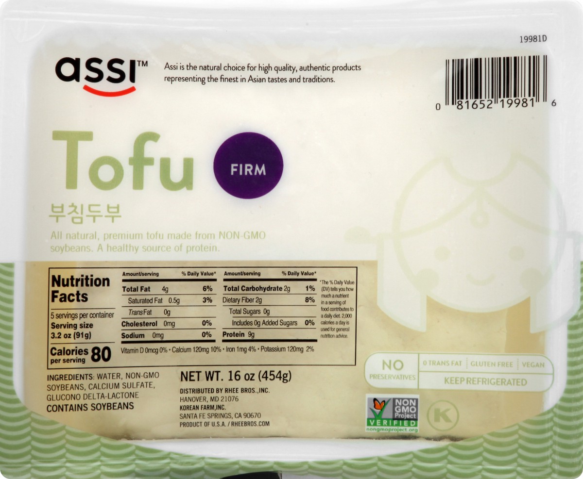slide 1 of 9, Assi Firm Tofu 16 oz, 16 oz