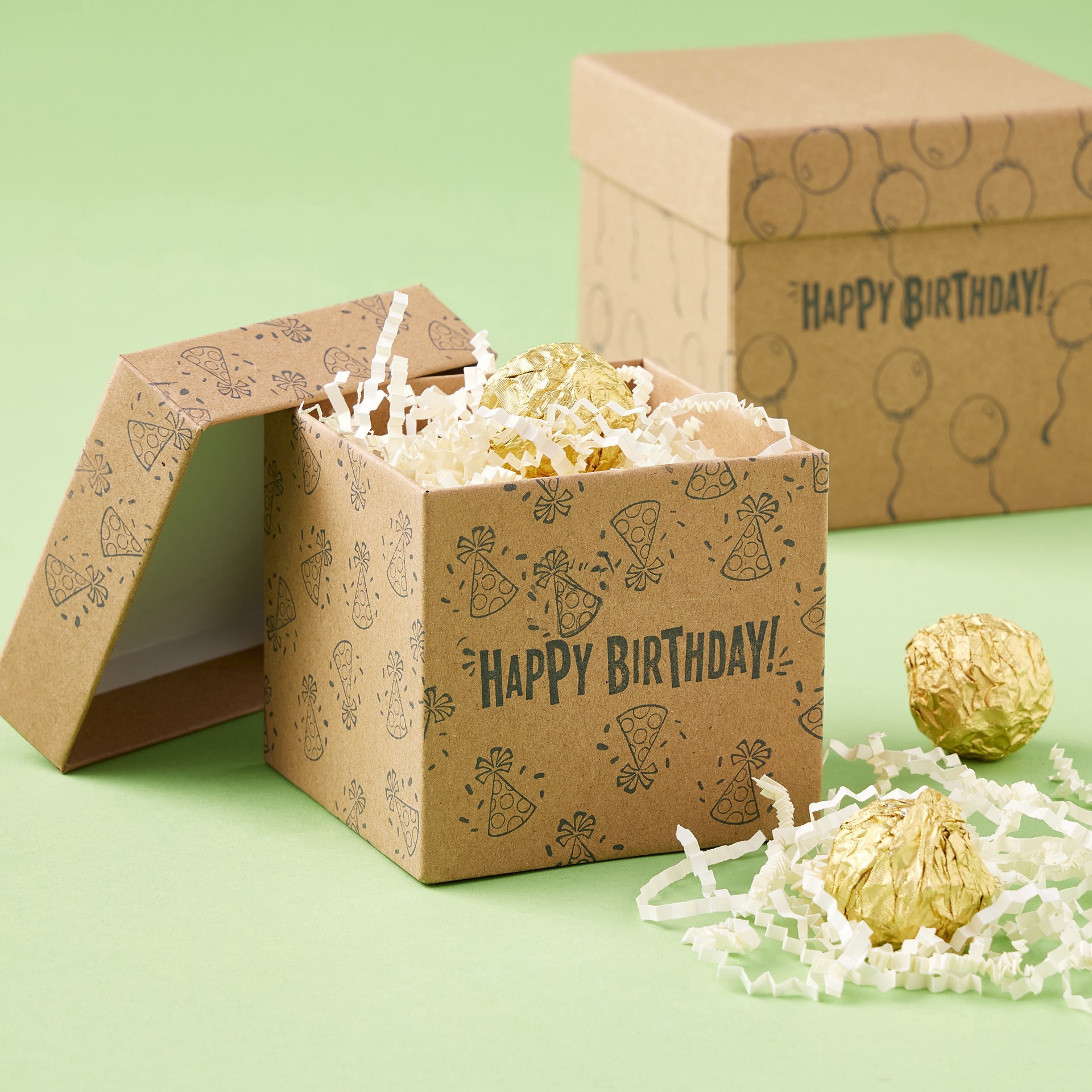 slide 2 of 3, Mini Kraft Gift Box By Celebrate It, 3.74 in x 3.74 in x 3.43 in