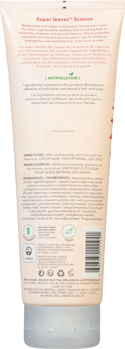 slide 13 of 13, Attitude Super Leaves Science Revitalisant Avocado Oil & Pomegranate Conditioner 8 fl oz, 8 fl oz
