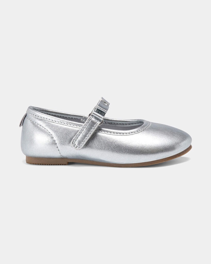 slide 3 of 6, Carter's Toddler Girl Dress Shoes - Silver Metallic 5, 1 ct