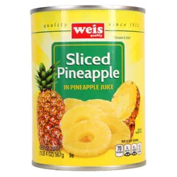Weis Quality Pineapple Slices in Pineapple Juice Canned Pineapple