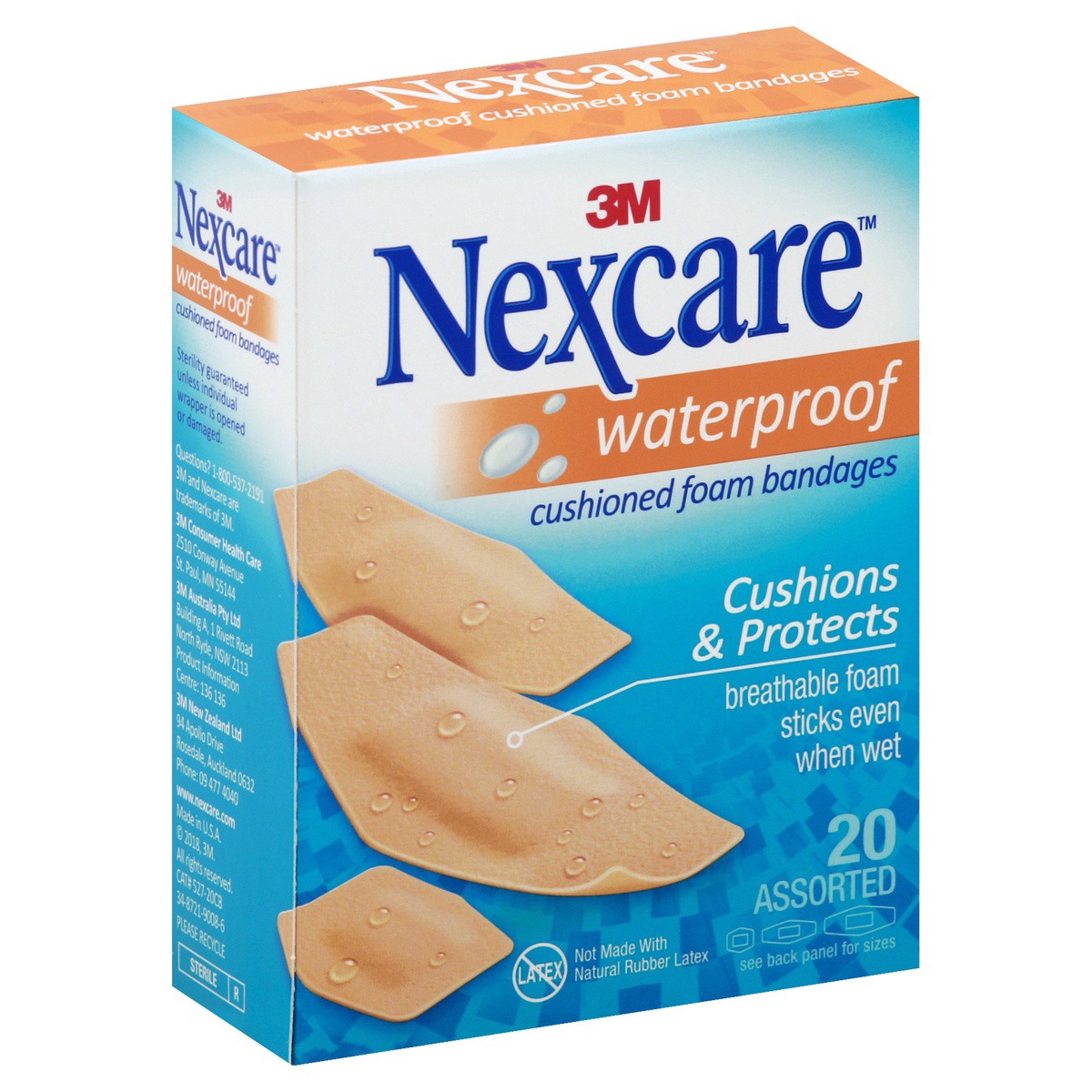slide 2 of 9, Nexcare Cushioned Waterproof Bandages 20 ea, 20 ct