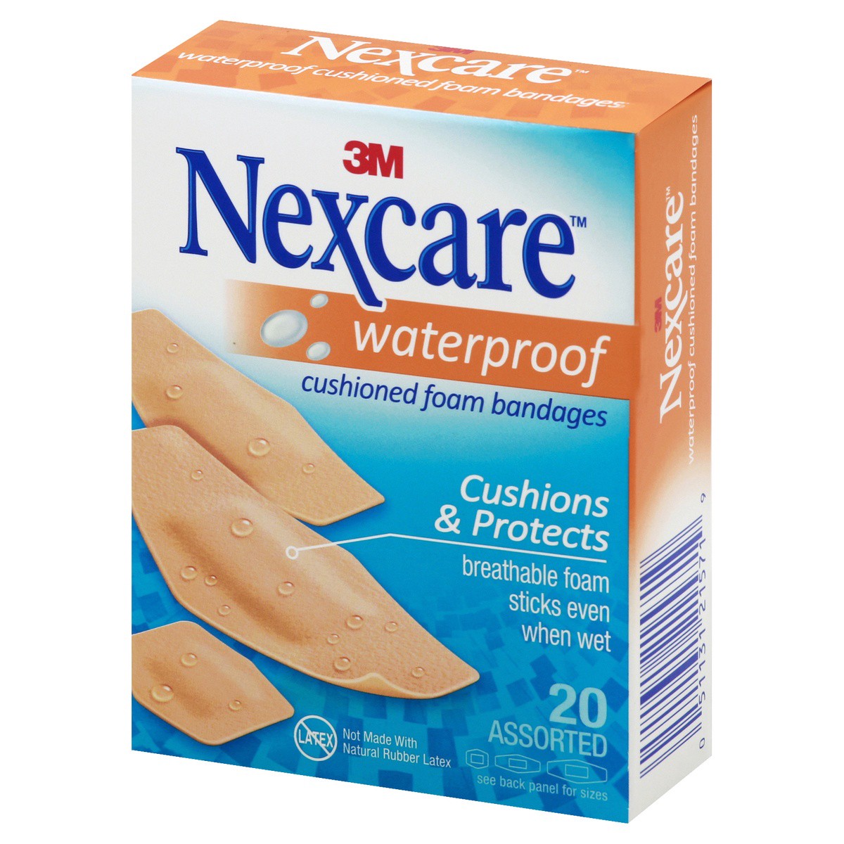 slide 7 of 9, Nexcare Cushioned Waterproof Bandages 20 ea, 20 ct