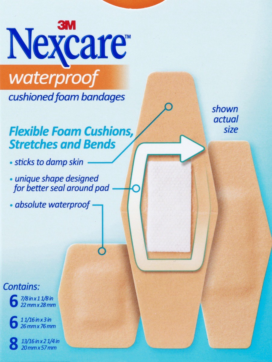 slide 9 of 9, Nexcare Cushioned Waterproof Bandages 20 ea, 20 ct