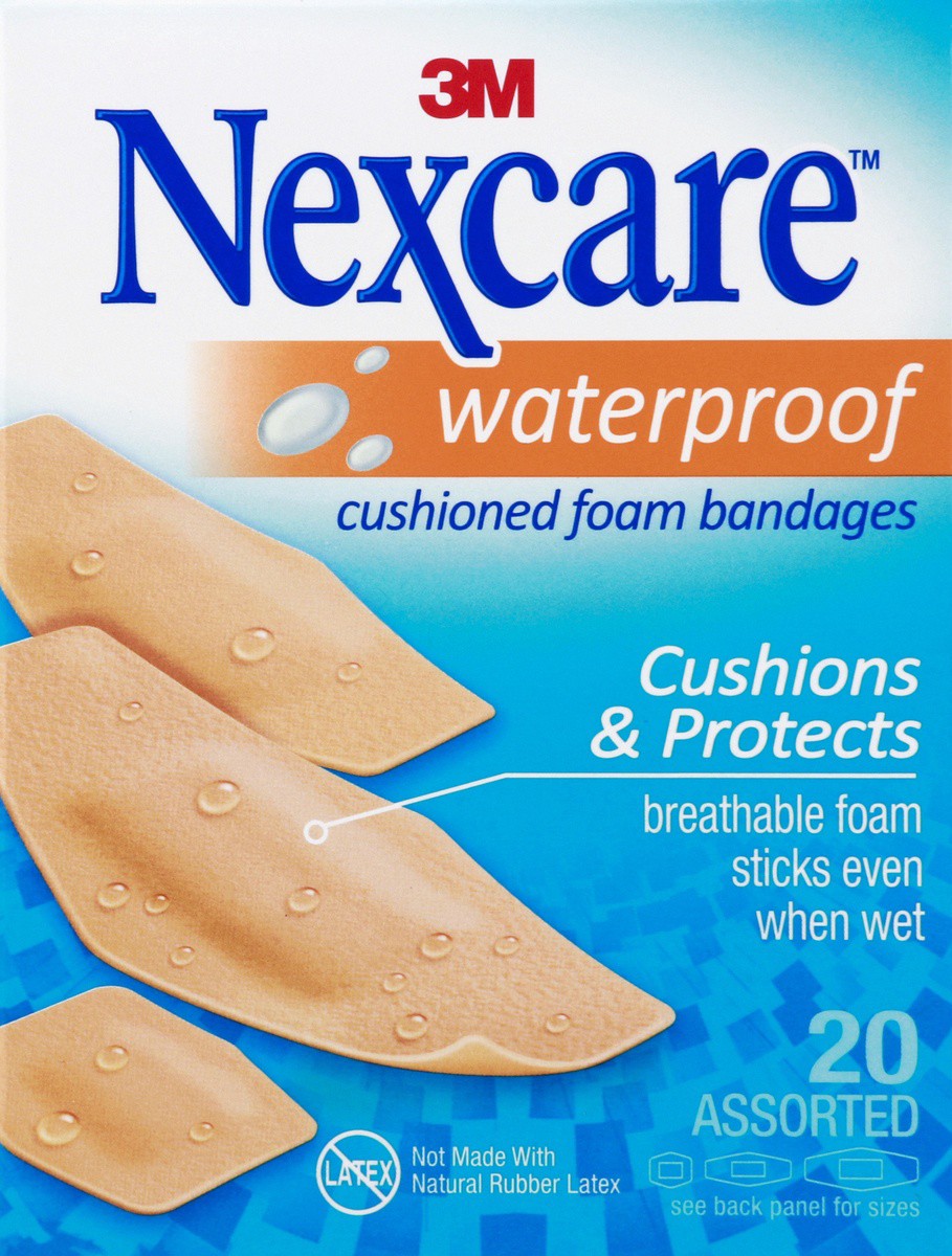 slide 8 of 9, Nexcare Cushioned Waterproof Bandages 20 ea, 20 ct