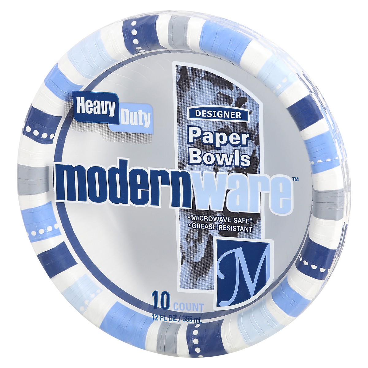 slide 3 of 9, modernware 12 Ounce Heavy Duty Designer Paper Bowls 10 ea, 10 ct