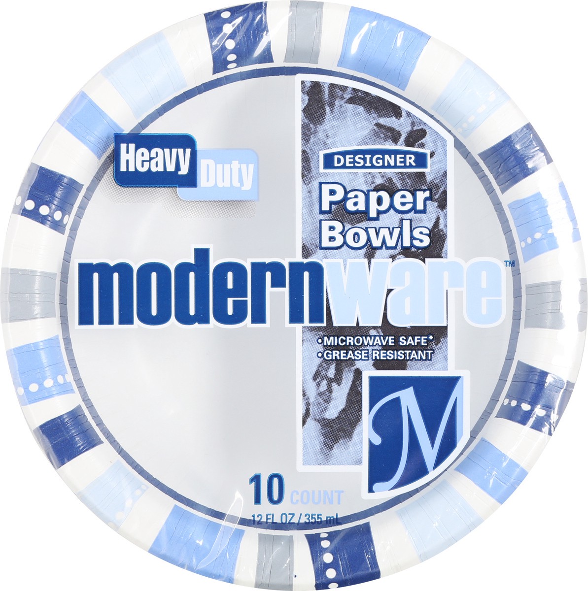 slide 1 of 9, modernware 12 Ounce Heavy Duty Designer Paper Bowls 10 ea, 10 ct