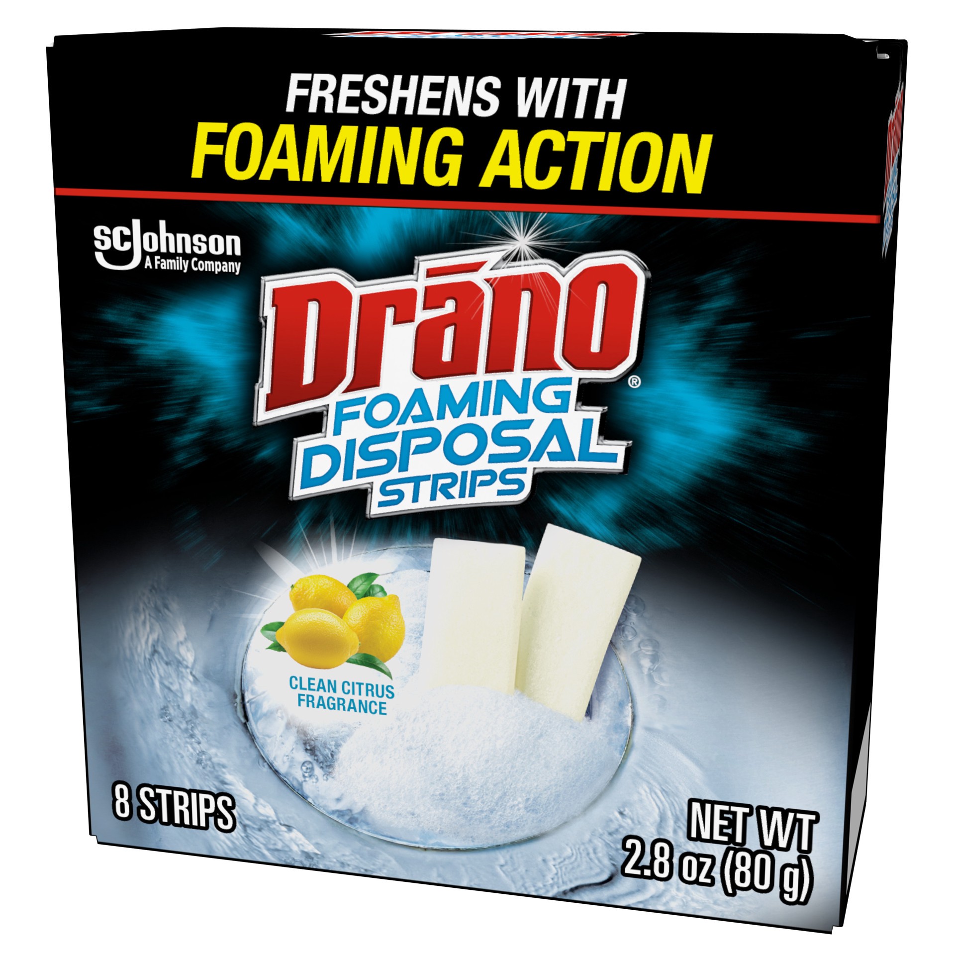 slide 4 of 5, Drano Disposal Strips, Fresh Citrus, 8 Drain Strips, 0.7 oz, 8 ct