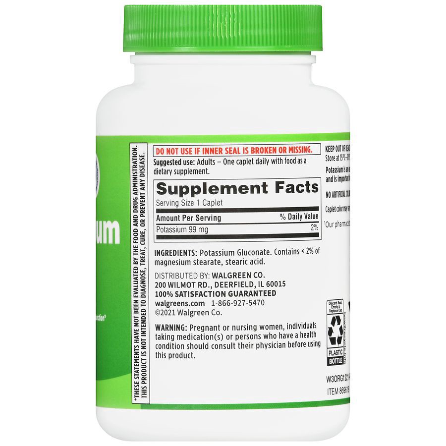 slide 3 of 5, Walgreens Potassium 99mg, 250 ct
