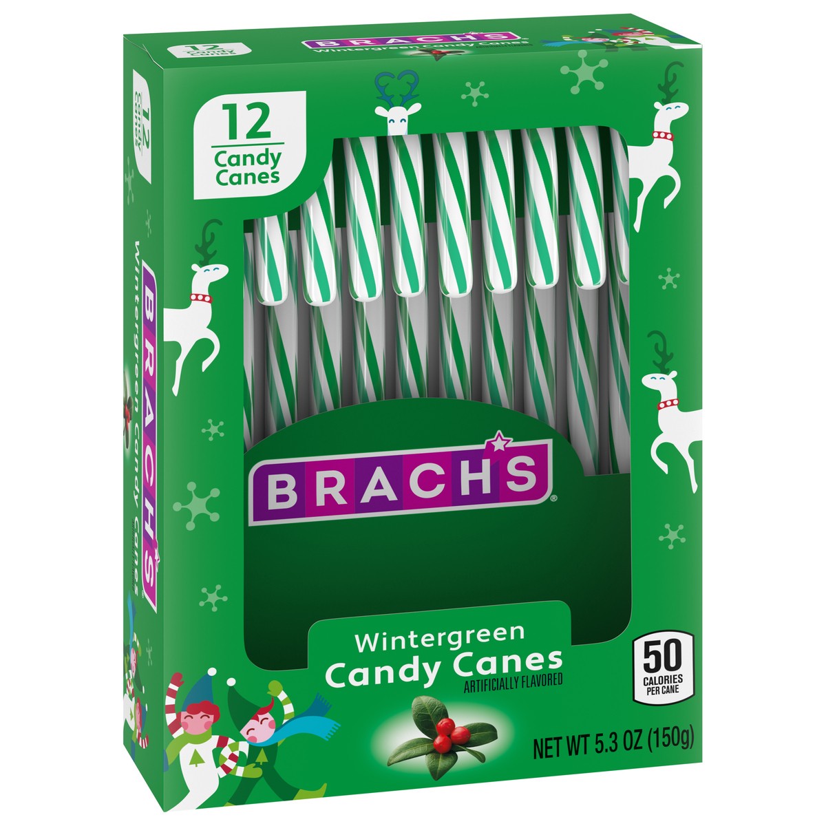 slide 3 of 9, Brach's Wintergreen Candy Canes 12 ea, 5.3 oz
