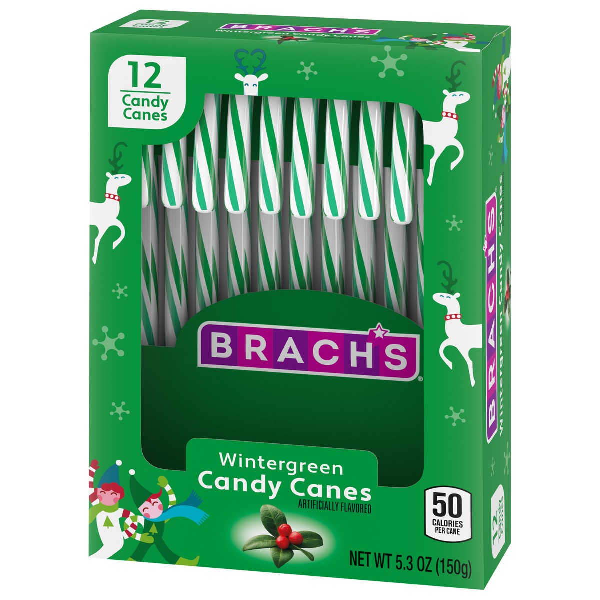 slide 6 of 9, Brach's Wintergreen Candy Canes 12 ea, 5.3 oz