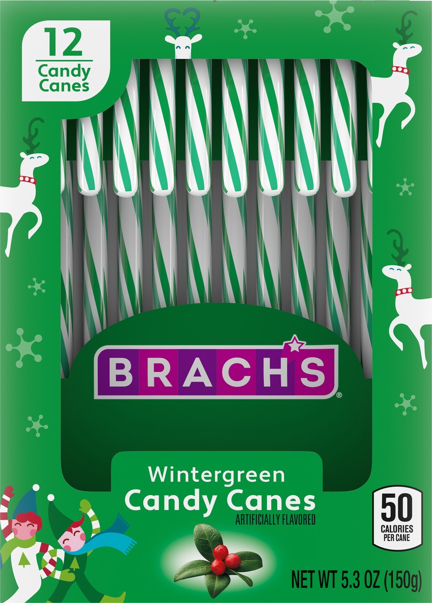 slide 2 of 9, Brach's Wintergreen Candy Canes 12 ea, 5.3 oz