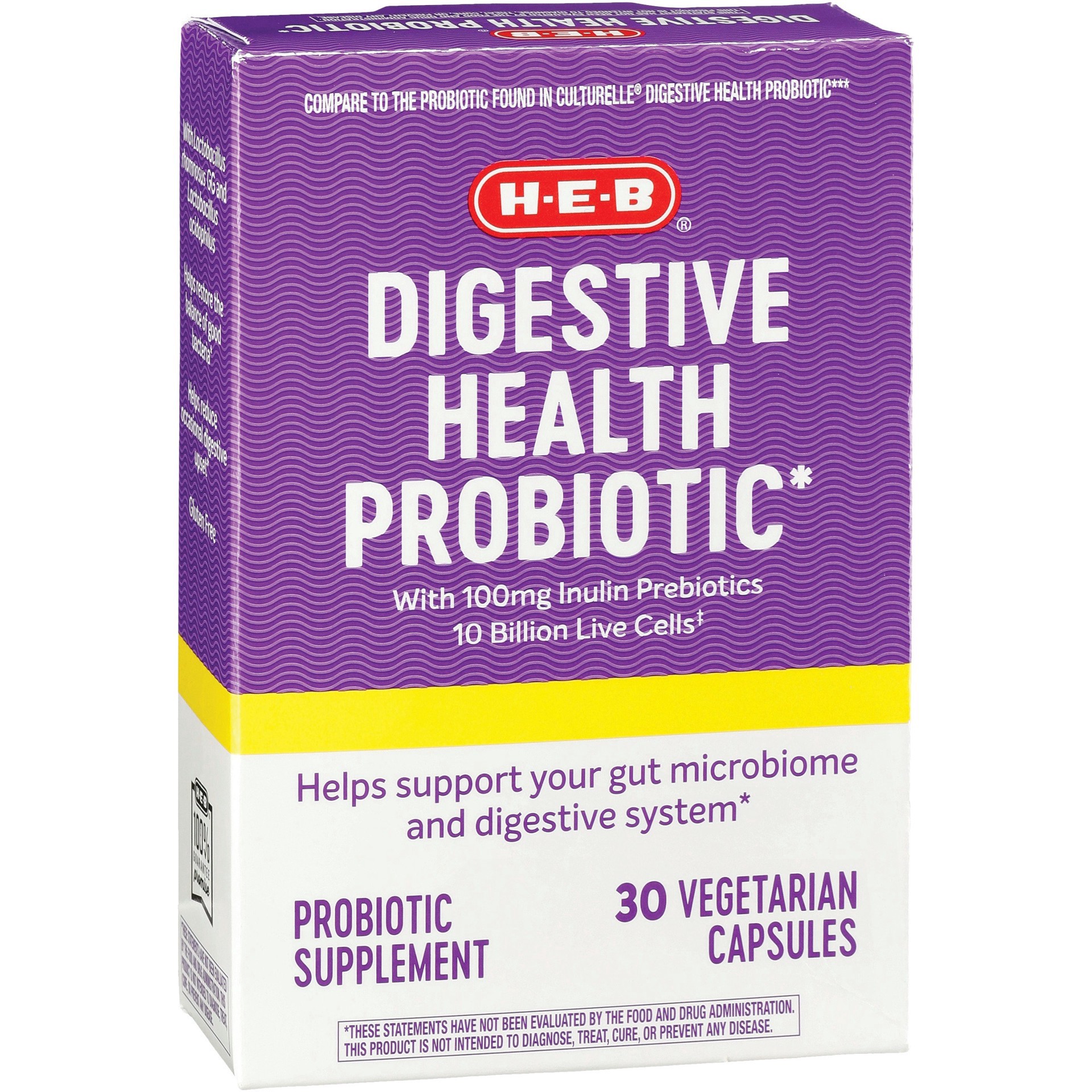 slide 1 of 1, H-E-B Digestive Health Probiotic, 30 ct