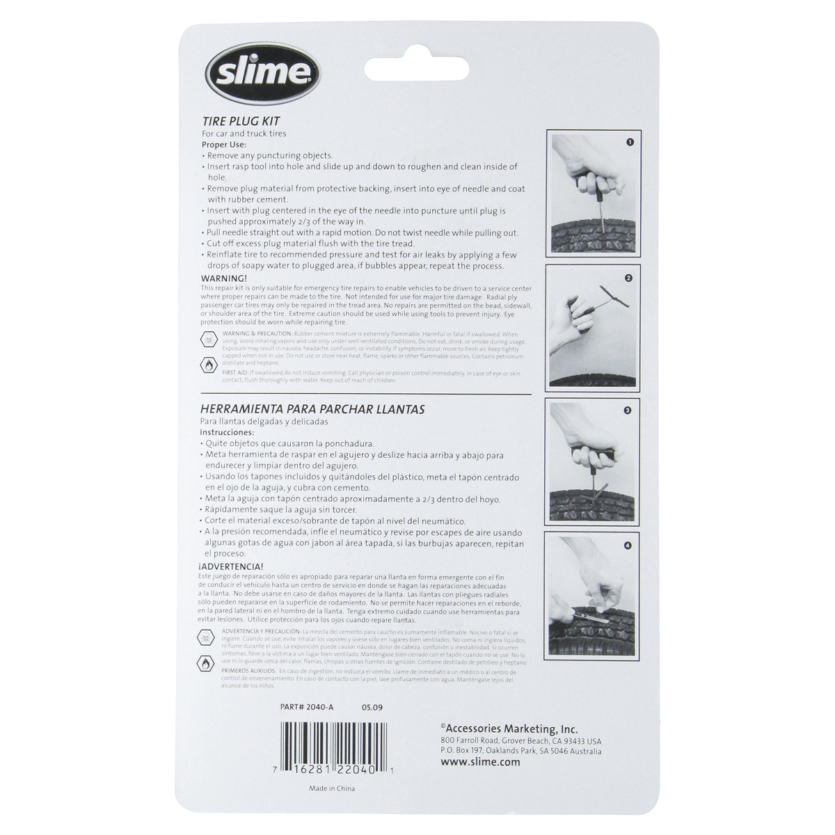 slide 2 of 2, Slime Deluxe Tire Plug Kit, 1 ct